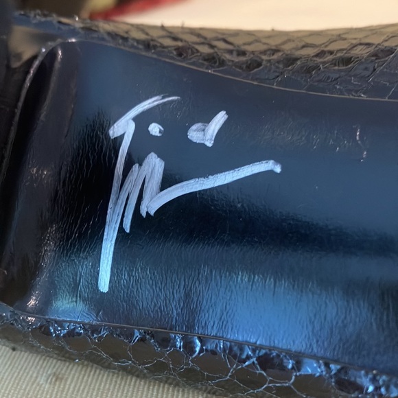 Signed by Giuseppe Zanotti for me ,black skin size 38 . So special . $350 - Picture 15 of 17